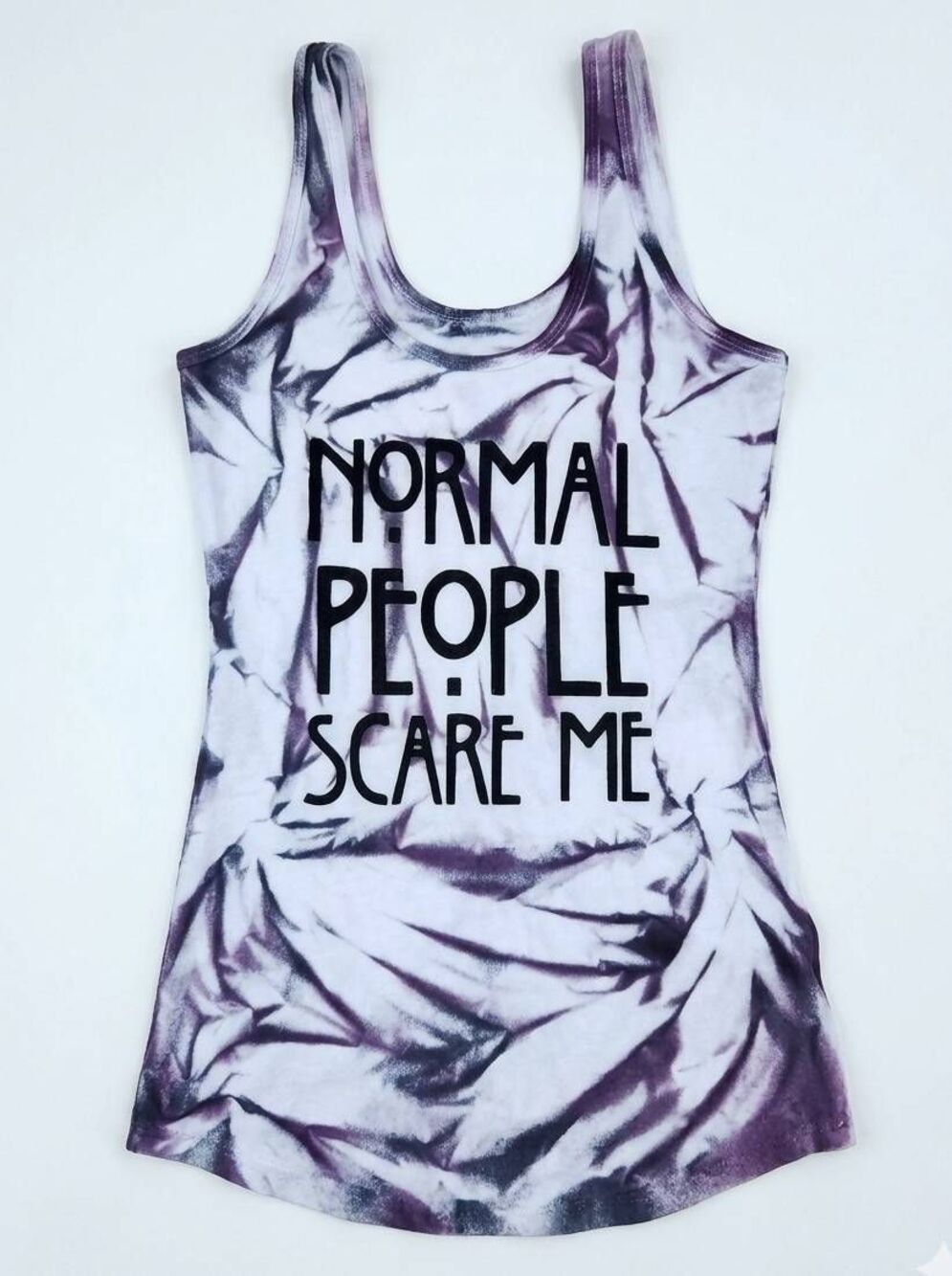 ☔️🔺️Normal People Scare Me Tie Dye Stretch Sleeveless Top Small